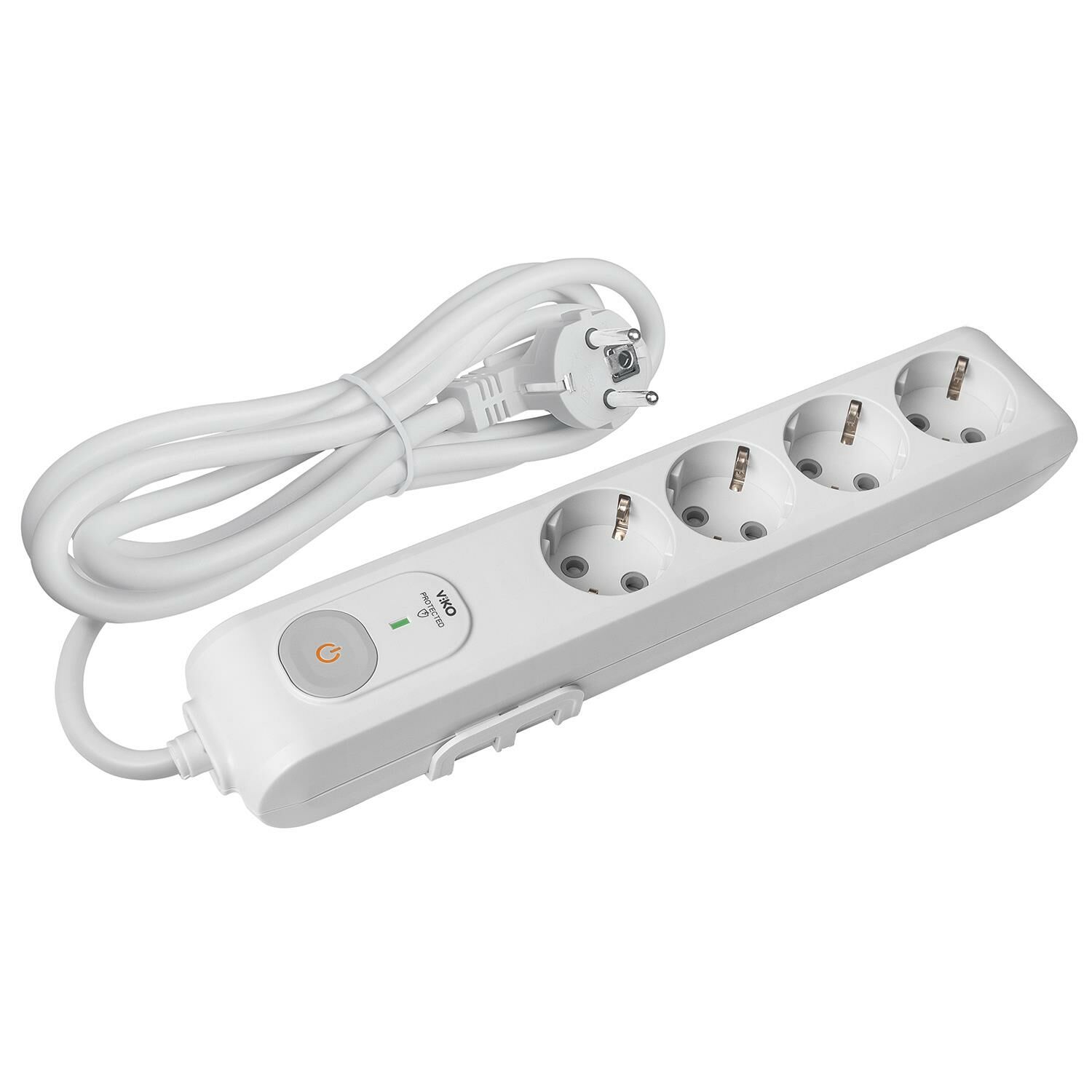 Viko 90117630 Multi-Let Şok Korumalı Akım Korumalı Dörtlü Grup Priz, 1050 Joule