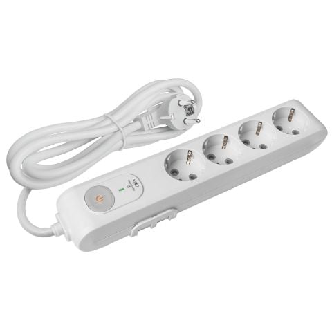 Viko 90117630 Multi-Let Şok Korumalı Akım Korumalı Dörtlü Grup Priz, 1050 Joule