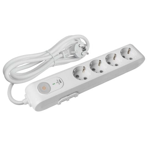 Viko 90117630 Multi-Let Şok Korumalı Akım Korumalı Dörtlü Grup Priz, 1050 Joule