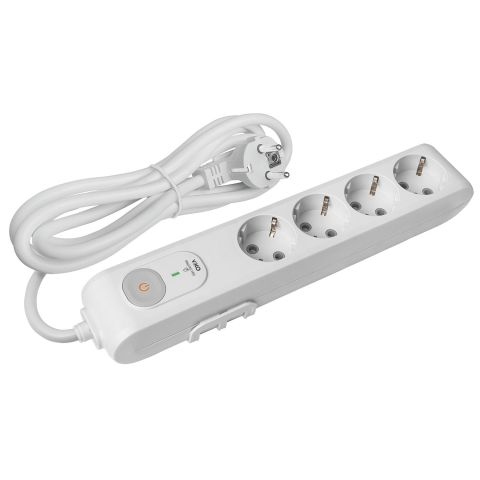 Viko 90117630 Multi-Let Şok Korumalı Akım Korumalı Dörtlü Grup Priz, 1050 Joule