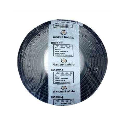 2X0,75 mm H05VV-F (TTR) KABLO SİYAH-ÖZNUR