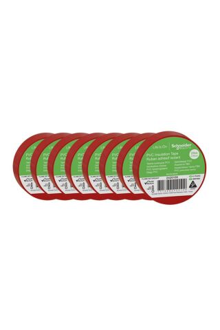Schneider 2420100 8 Adet 19 mm x 20 Metre Kırmızı İzole Elektrik Bandı