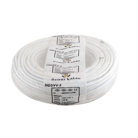 3X2,5 mm H05VV-F (TTR) KABLO BEYAZ-ÖZNUR