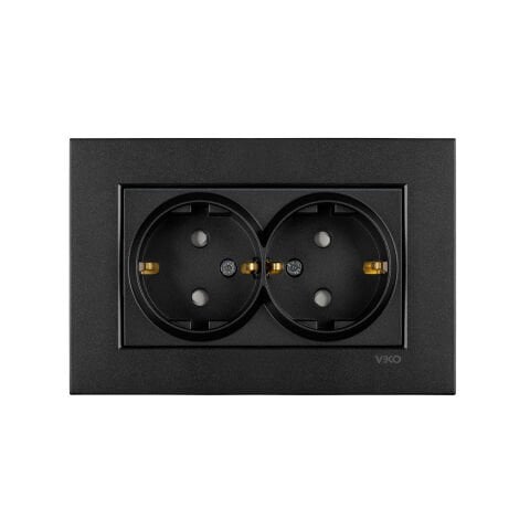 Viko Artline Novella Siyah İkili Topraklı Priz Çerçeveli - 92605558