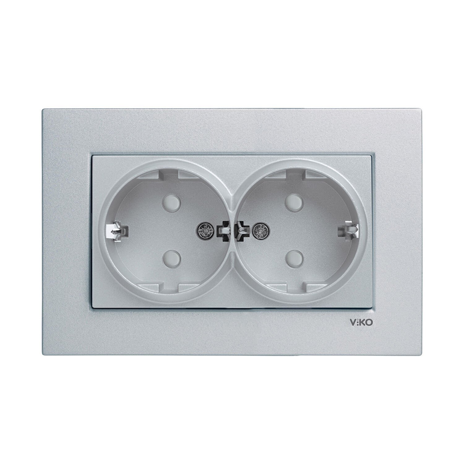Viko Artline Novella Gümüş İkili Topraklı Priz Çerçeveli - 92605058