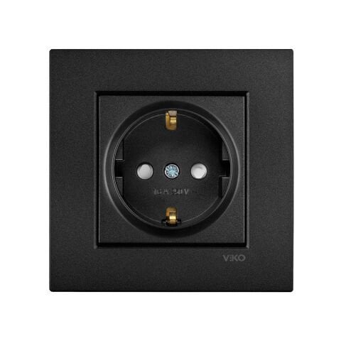 Viko Artline Novella Siyah Topraklı Priz Ç.K. Çerçeveli - 92605542