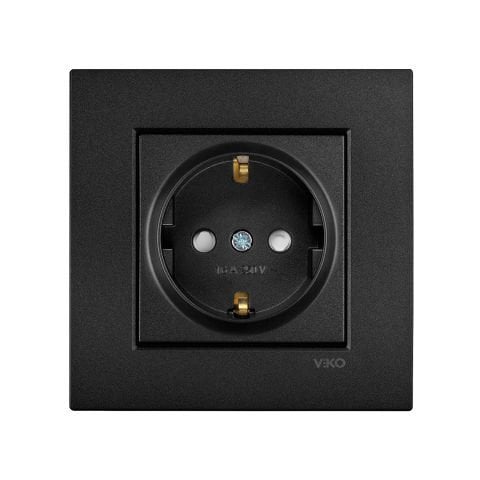 Viko Artline Novella Siyah Topraklı Priz Ç.K. Çerçeveli - 92605542