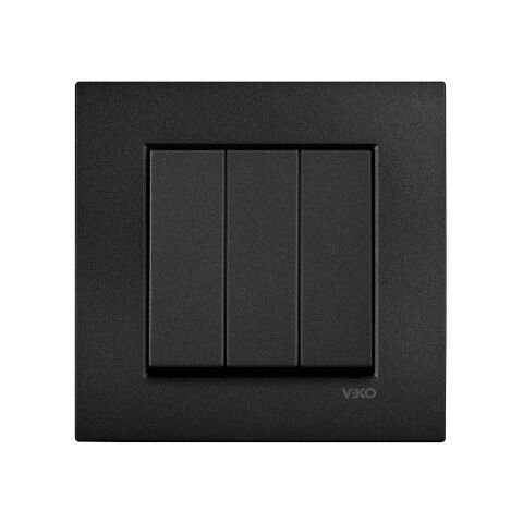 Viko Artline Novella Siyah Üçlü Anahtar Çerçeveli - 92605568