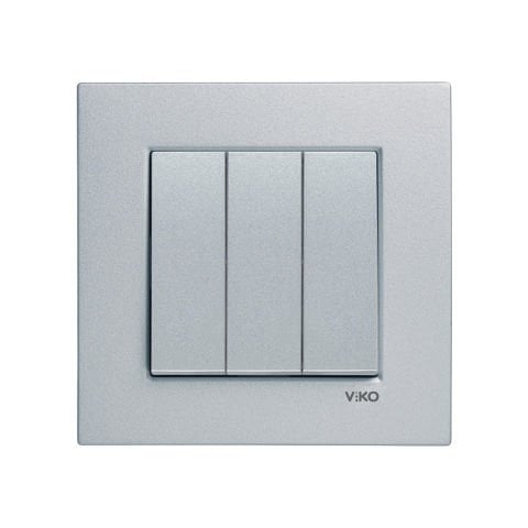 Viko Artline Novella Gümüş Üçlü Anahtar Çerçeveli - 92605068