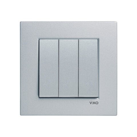 Viko Artline Novella Gümüş Üçlü Anahtar Çerçeveli - 92605068