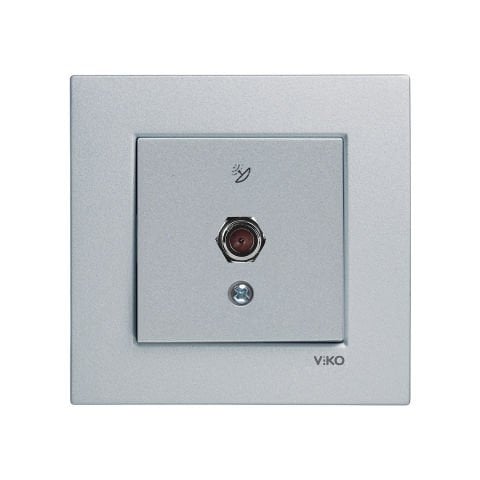 Viko Artline Novella Gümüş Uydu Prizi F Konnektörlü Çerçeveli - 92605097