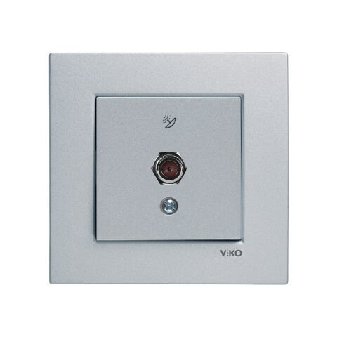 Viko Artline Novella Gümüş Uydu Prizi F Konnektörlü Çerçeveli - 92605097