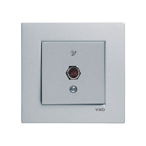 Viko Artline Novella Gümüş Uydu Prizi F Konnektörlü Çerçeveli - 92605097