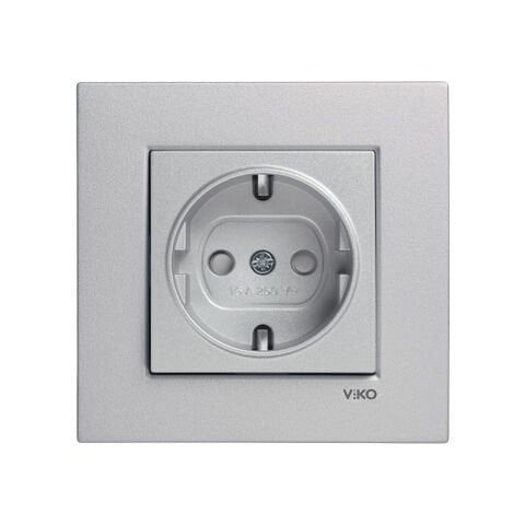 Viko Artline Novella Gümüş Topraklı Priz Ç.K. Çerçeveli - 92605042