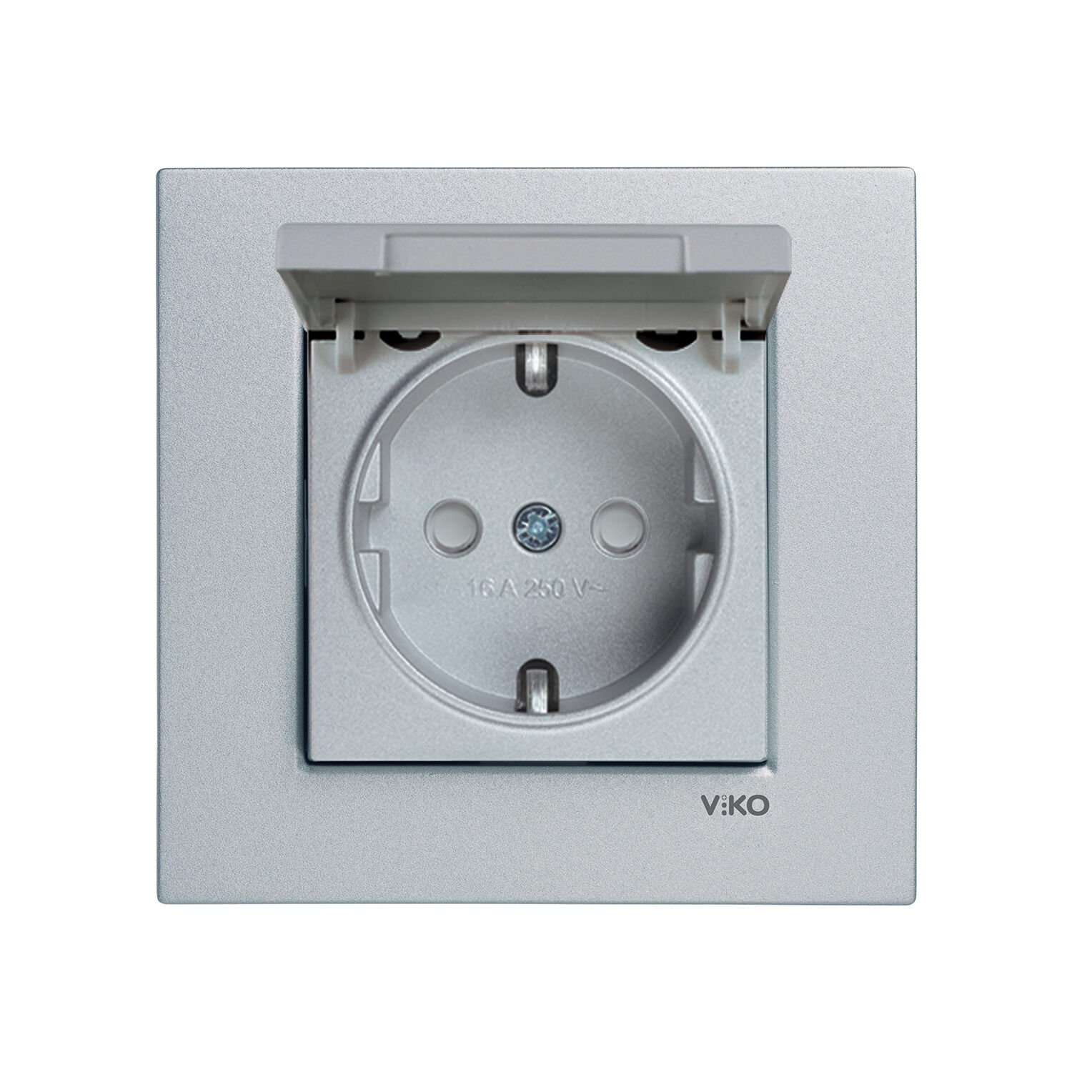 Viko Artline Novella Gümüş Kapaklı Topraklı Çocuk Korumalı Priz Çerçeveli - 92605012