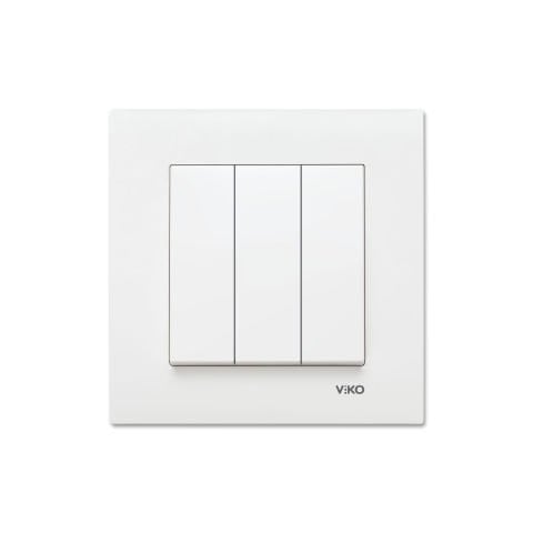 Viko Karre Beyaz Üçlü Anahtar Çerçeve Dahil 90967068