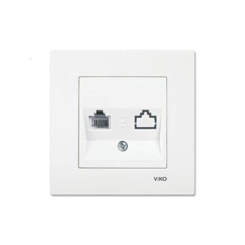 Viko Karre Beyaz Numeris Telefon Prizi RJ11 Çerçeve Dahil 90967013