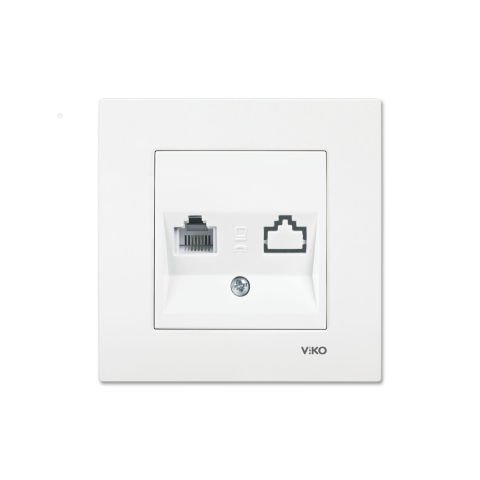 Viko Karre Beyaz Numeris Telefon Prizi RJ11 Çerçeve Dahil 90967013