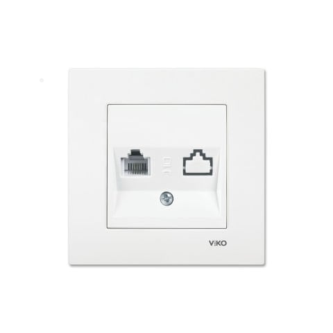 Viko Karre Beyaz Numeris Telefon Prizi RJ11 Çerçeve Dahil 90967013