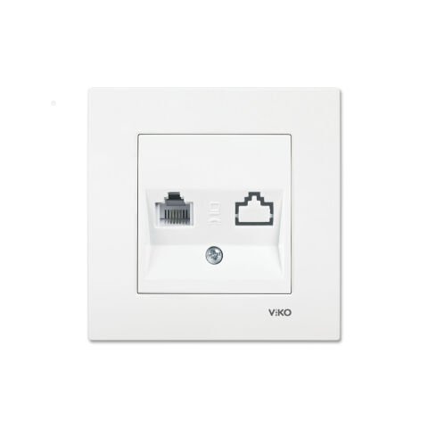 Viko Karre Beyaz Numeris Telefon Prizi RJ11 Çerçeve Dahil 90967013
