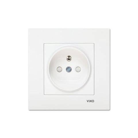 Viko Karre Beyaz Çocuk Korumalı UPS Priz Çerçeve Dahil 90967045