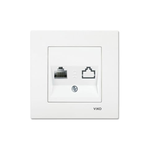 Viko Karre Beyaz Tekli Data Prizi (RJ45 CAT6) Çerçeve Dahil 90967078
