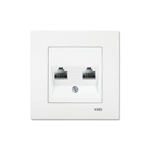 Viko Karre Beyaz İkili Data Prizi (2 x RJ45 CAT6) Çerçeve Dahil 90967079
