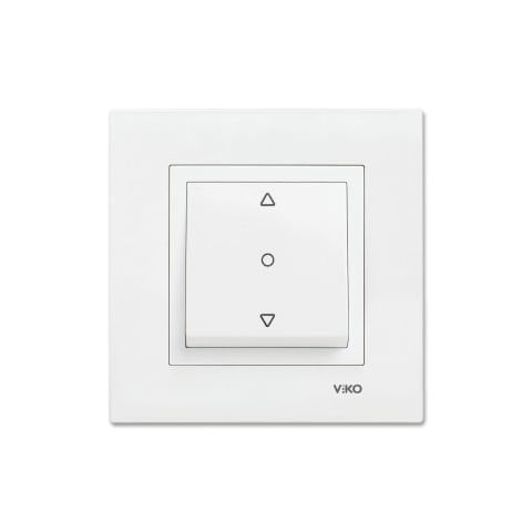 Viko Karre Beyaz Tek Düğmeli Jaluzi Kumanda Anahtarı Çerçeve Dahil 90967072