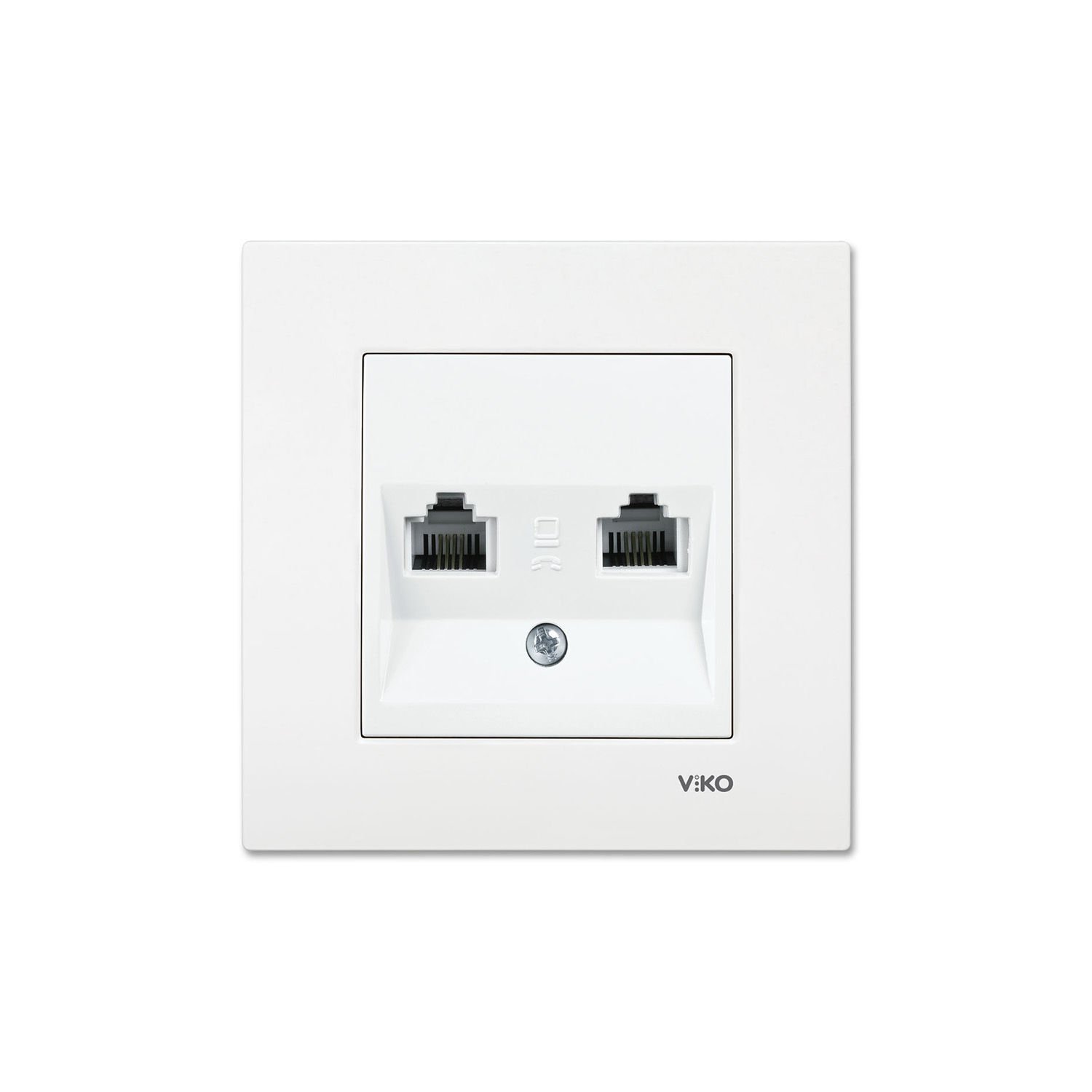 Viko Karre Beyaz İkili Numeris Telefon Prizi 2 x RJ11 Çerçeve Dahil 90967033
