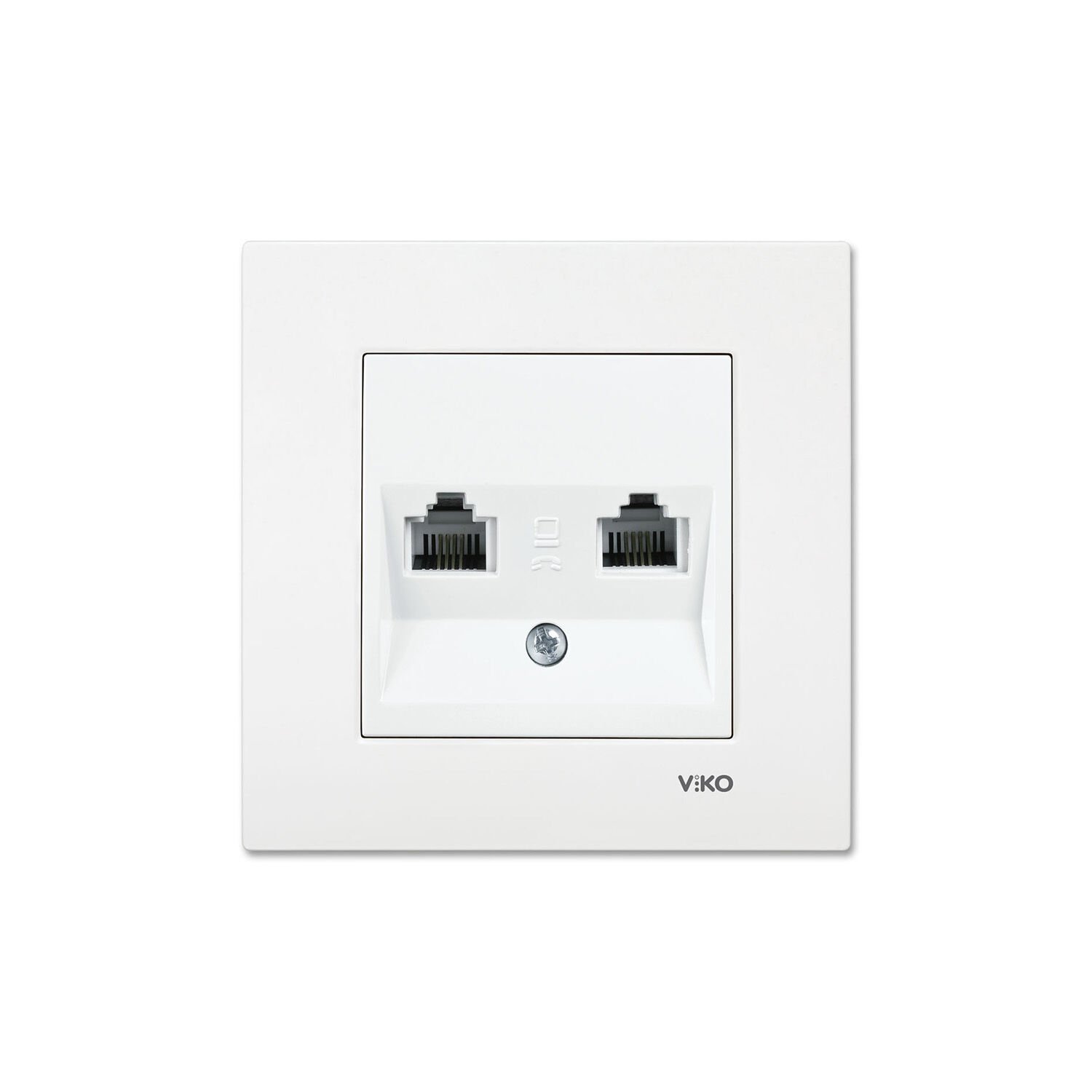 Viko Karre Beyaz İkili Numeris Telefon Prizi 2 x RJ11 Çerçeve Dahil 90967033
