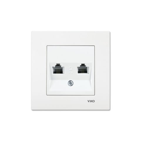 Viko Karre Beyaz İkili Numeris Telefon Prizi 2 x RJ11 Çerçeve Dahil 90967033