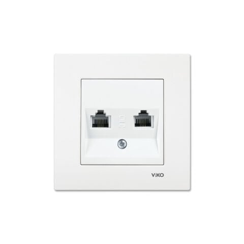 Viko Karre Beyaz İkili Numeris Telefon Prizi 2 x RJ11 Çerçeve Dahil 90967033