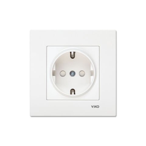 Viko Karre Beyaz Çocuk Korumalı Topraklı Priz Çerçeve Dahil 90967042