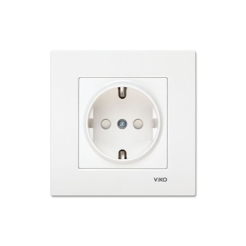Viko Karre Beyaz Çocuk Korumalı Topraklı Priz Çerçeve Dahil 90967042