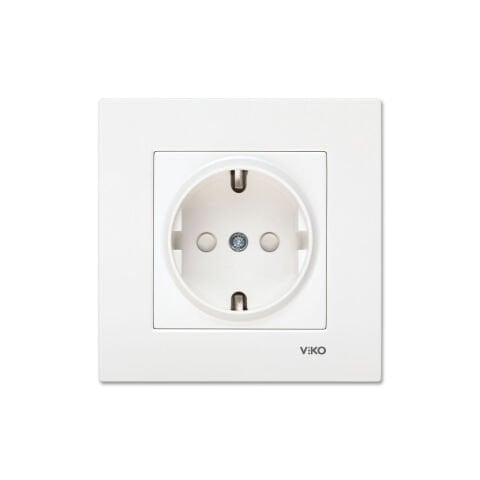 Viko Karre Beyaz Çocuk Korumalı Topraklı Priz Çerçeve Dahil 90967042