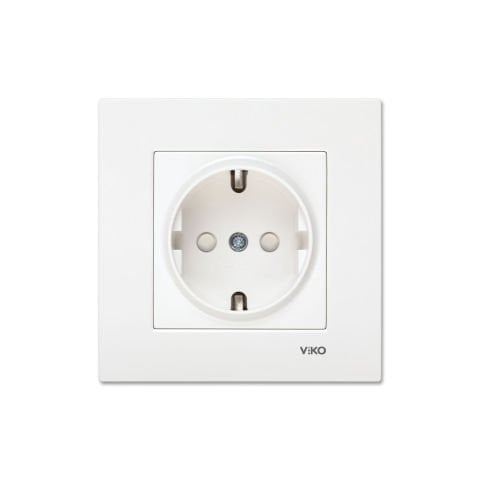 Viko Karre Beyaz Çocuk Korumalı Topraklı Priz Çerçeve Dahil 90967042