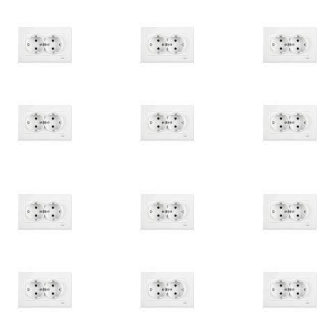 Viko Karre Beyaz İkili Topraklı Priz Çerçeve Dahil 12 Adet 90967056