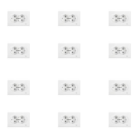 Viko Karre Beyaz İkili Topraklı Priz Çerçeve Dahil 12 Adet 90967056