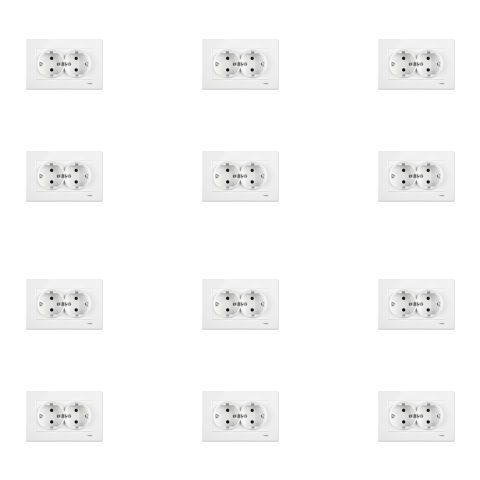 Viko Karre Beyaz İkili Topraklı Priz Çerçeve Dahil 12 Adet 90967056