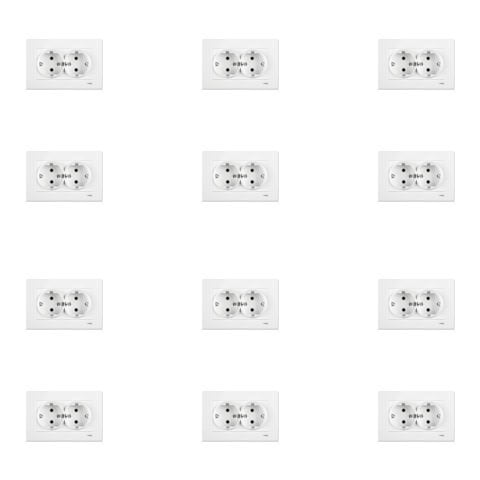 Viko Karre Beyaz İkili Topraklı Priz Çerçeve Dahil 12 Adet 90967056