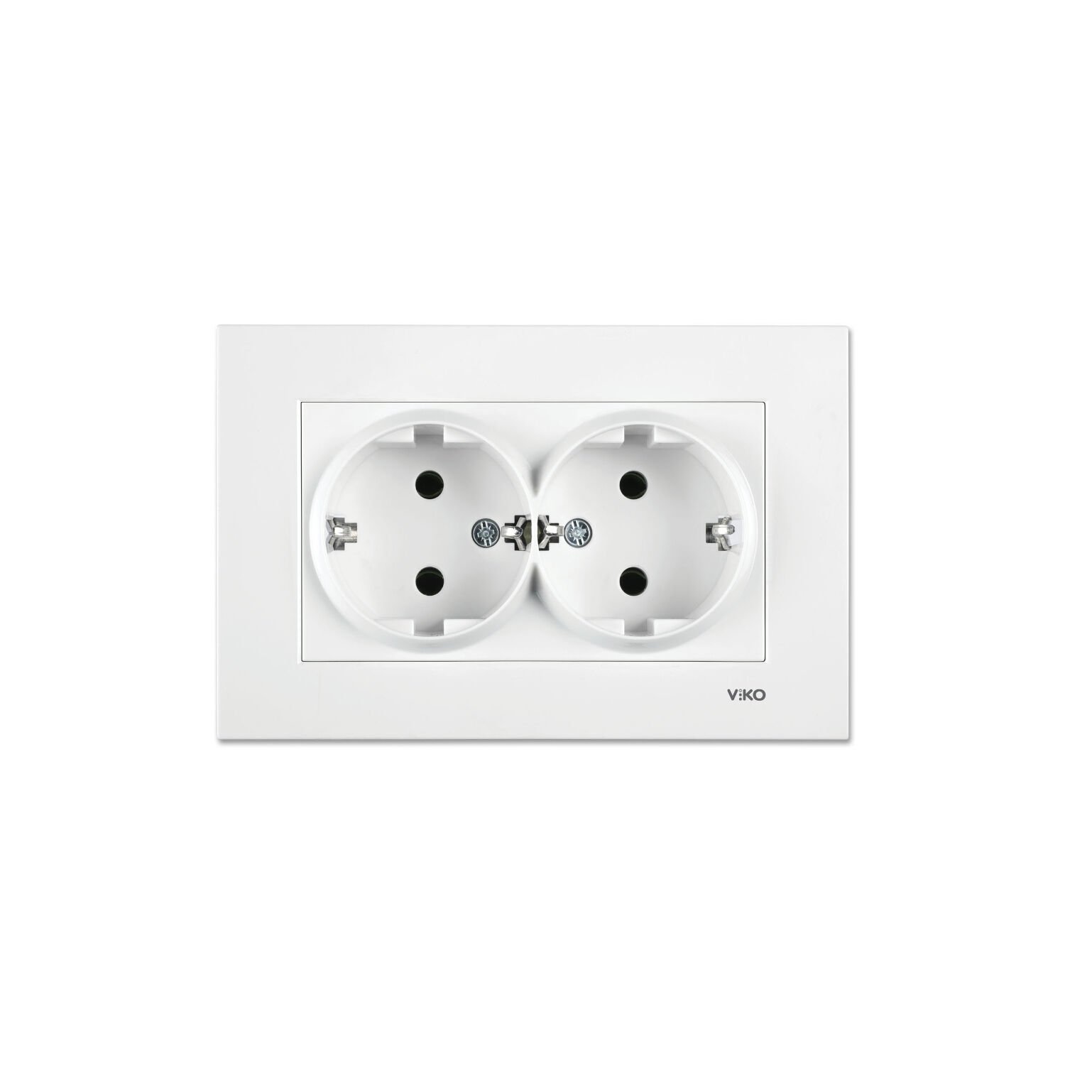 Viko Karre Beyaz İkili Topraklı Priz Çerçeve Dahil 90967056