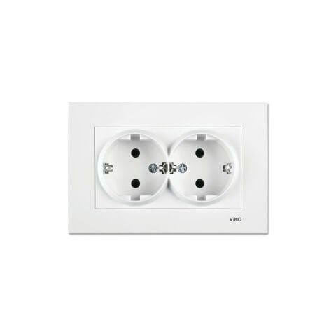Viko Karre Beyaz İkili Topraklı Priz Çerçeve Dahil 90967056
