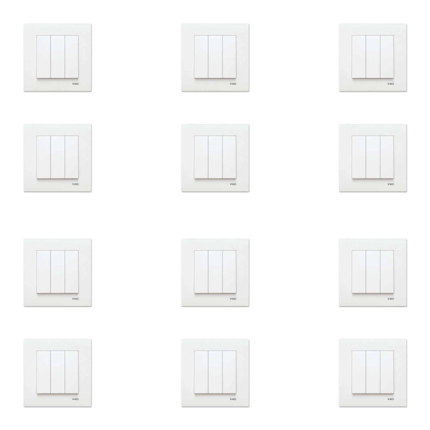 Viko Karre Beyaz Üçlü Anahtar Çerçeve Dahil 12 Adet 90967068
