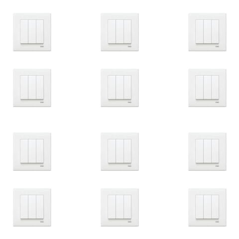 Viko Karre Beyaz Üçlü Anahtar Çerçeve Dahil 12 Adet 90967068