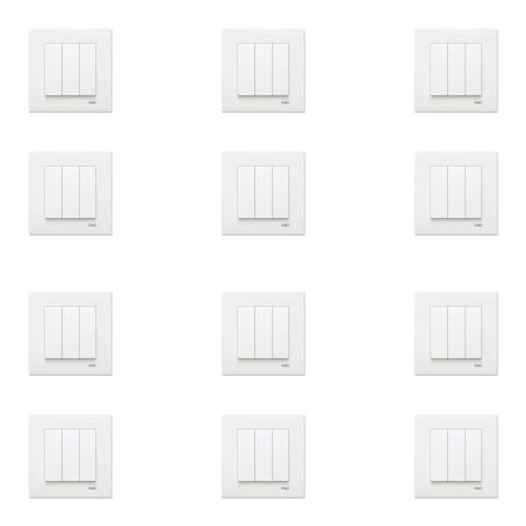 Viko Karre Beyaz Üçlü Anahtar Çerçeve Dahil 12 Adet 90967068