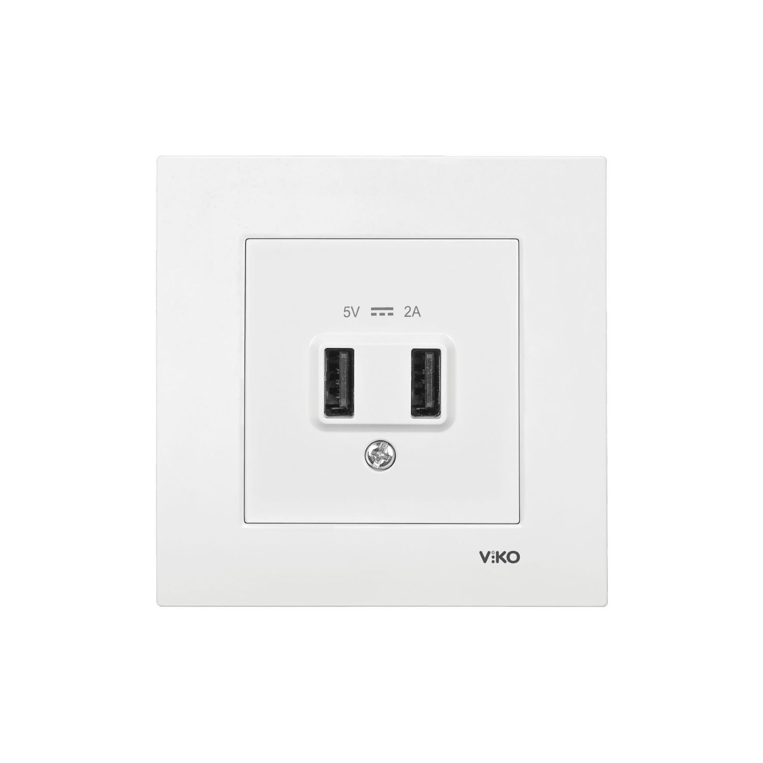 Viko Karre Beyaz 5V-2A USB Şarj Prizi Çerçeve Dahil 90967101