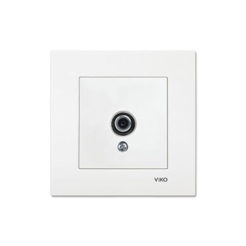 Viko Karre Beyaz Uydu Prizi F Konnektörlü Geçişli (10dB) Çerçeve Dahil 90967038