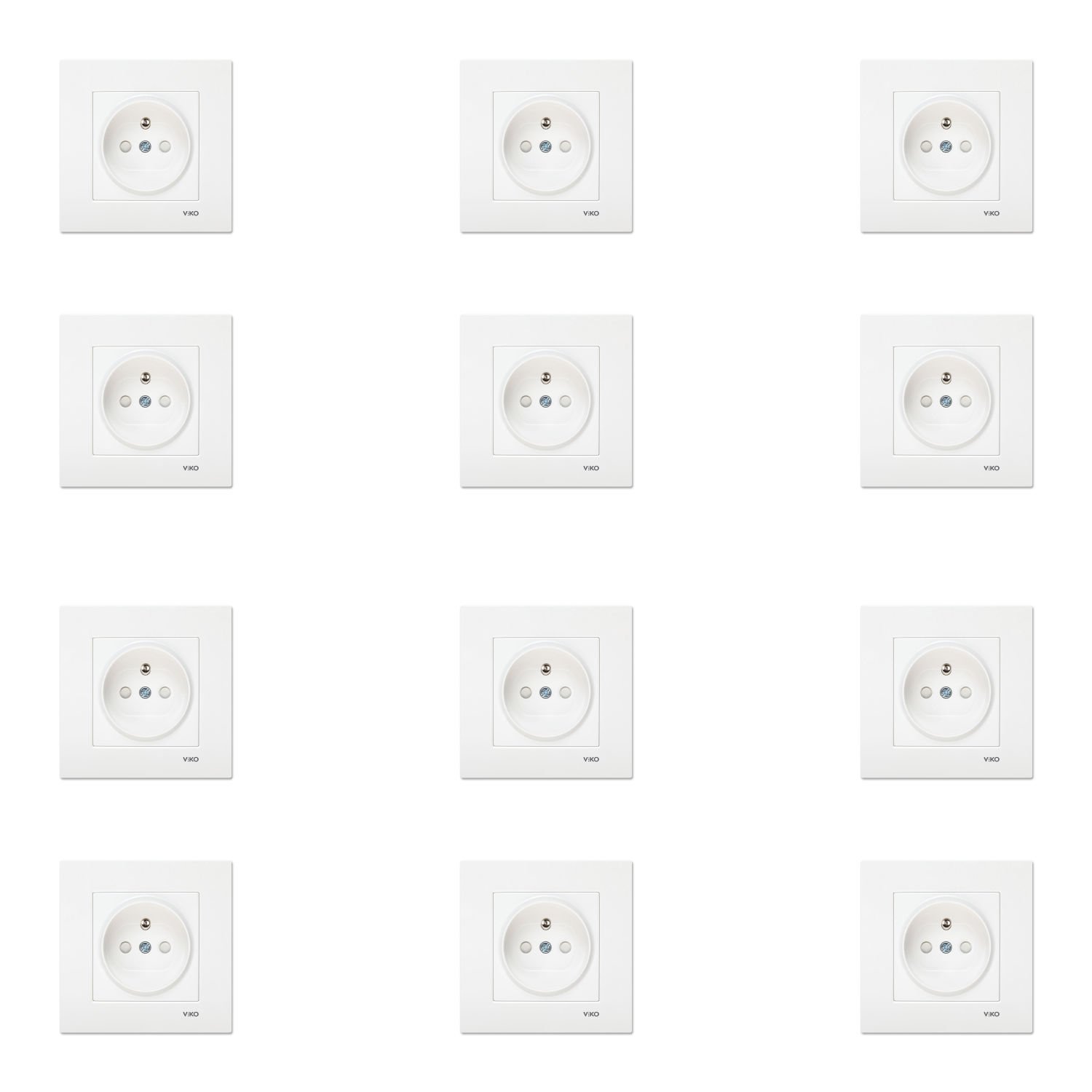 Viko Karre Beyaz Çocuk Korumalı UPS Priz Çerçeve Dahil 12 Adet 90967045