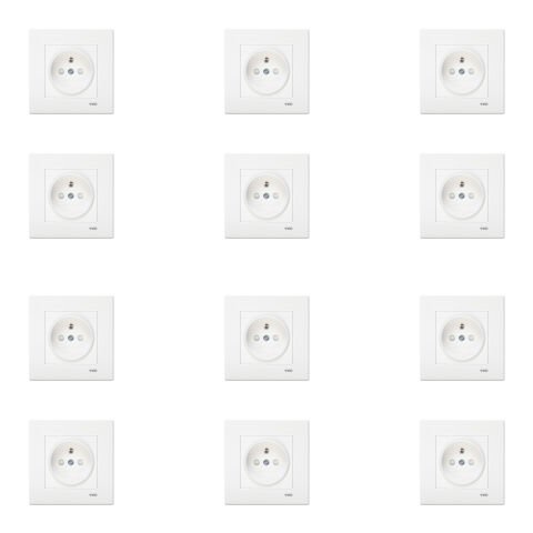 Viko Karre Beyaz Çocuk Korumalı UPS Priz Çerçeve Dahil 12 Adet 90967045