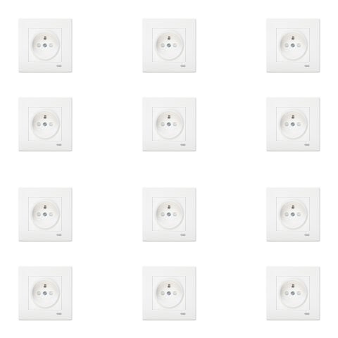 Viko Karre Beyaz Çocuk Korumalı UPS Priz Çerçeve Dahil 12 Adet 90967045